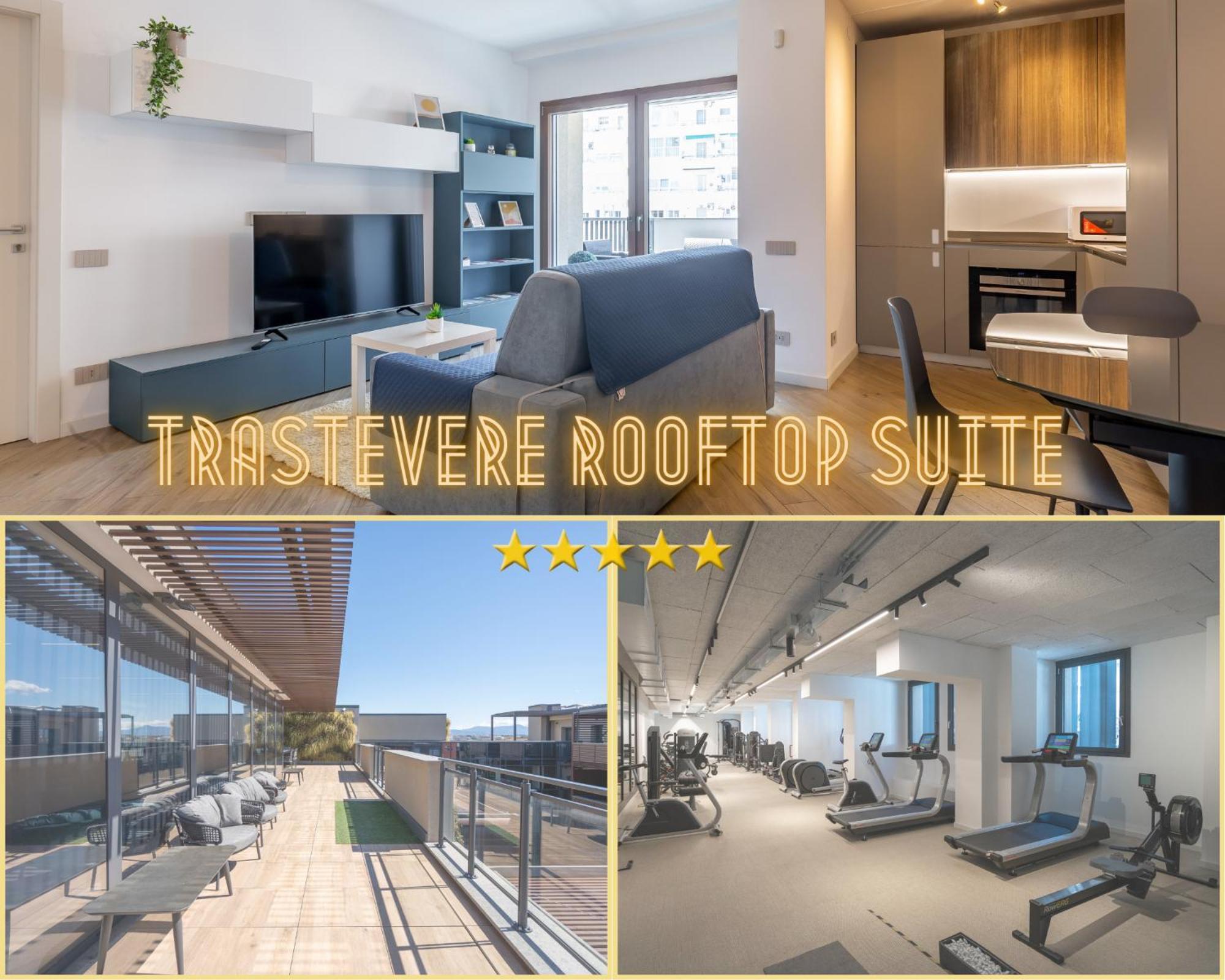 Aurealiving - Trastevere Suite With Rooftop & Gym, Your Place In Rom Exteriör bild
